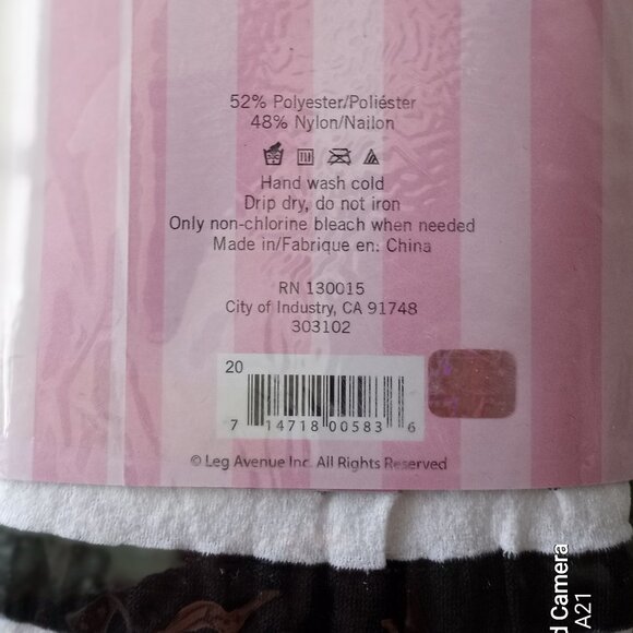 'Leg Avenue' Black & White Striped Stockings OS NWT - Picture 2 of 2